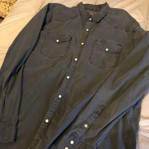 Navy blue Lucky Brand western shirt XL